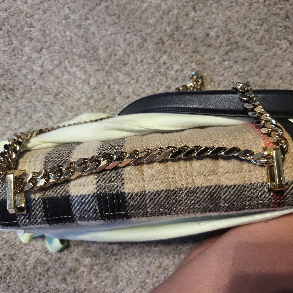 Burberry Check Cashmere Check Boucle Lola Bag & black leather - Picture 7 of 10